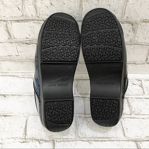 DANSKO XP Moon Blue/Black Patent Leather Professional XP Clogs Size 38 7.5-8US - Picture 11 of 16